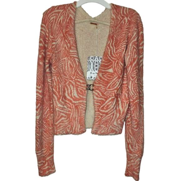 New Free People She's All That Cardi $128 SMALL Pink Fitted Classic Cardigan - Picture 1 of 9